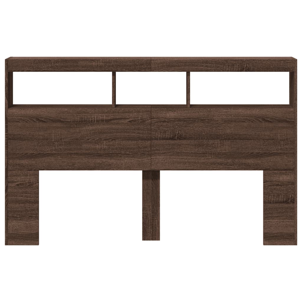 Hoofdbordkast met LED-verlichting 160x17x102 cm bruin eiken is nu te koop bij PeponiXL, paradijselijk wonen!