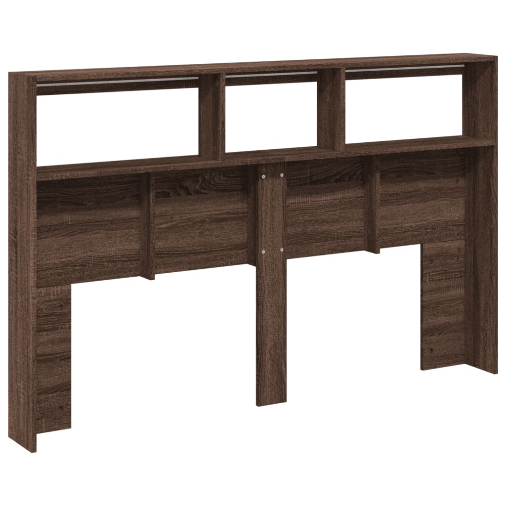 Hoofdbordkast met LED-verlichting 160x17x102 cm bruin eiken is nu te koop bij PeponiXL, paradijselijk wonen!