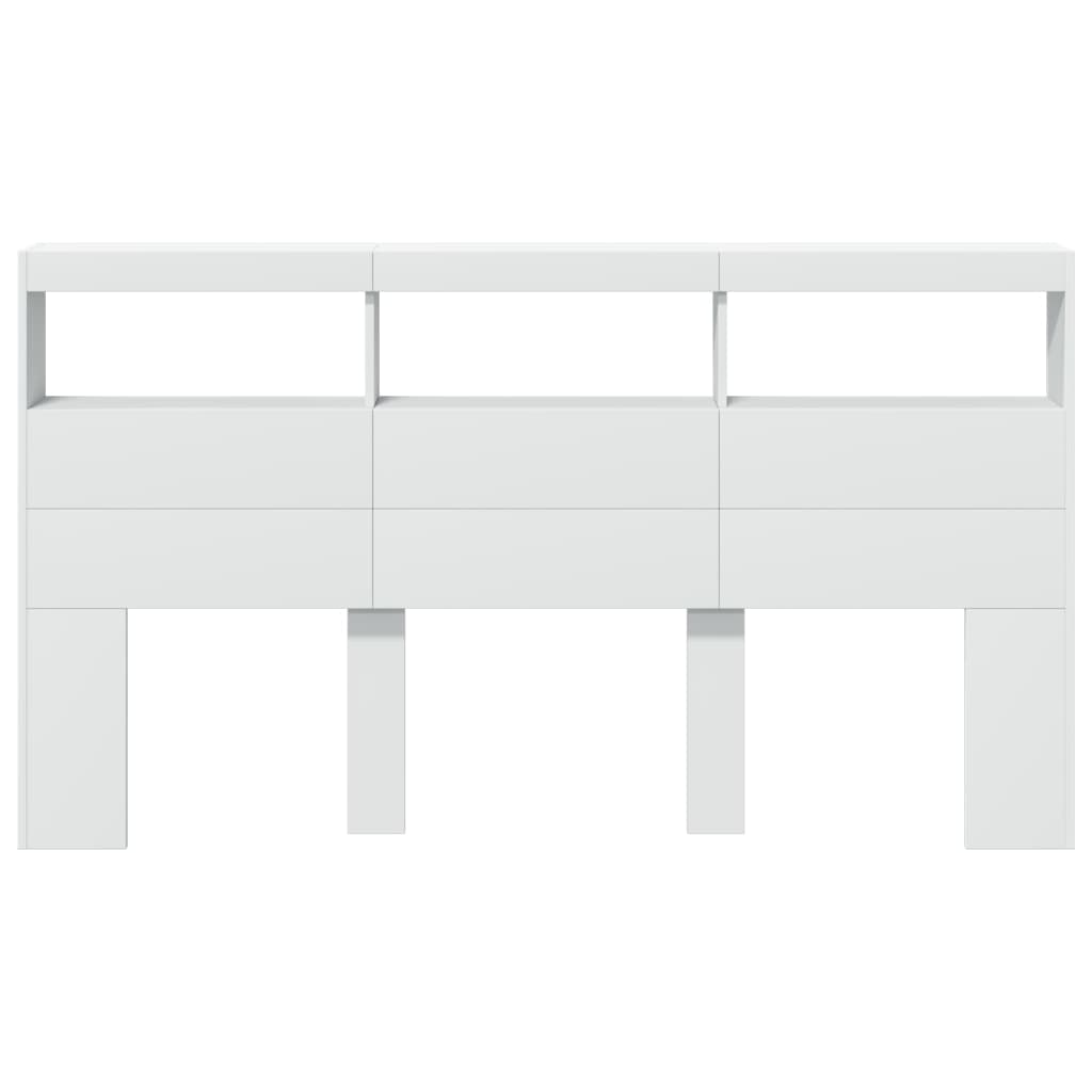 Hoofdbordkast met LED-verlichting 180x17x102 cm wit is nu te koop bij PeponiXL, paradijselijk wonen!