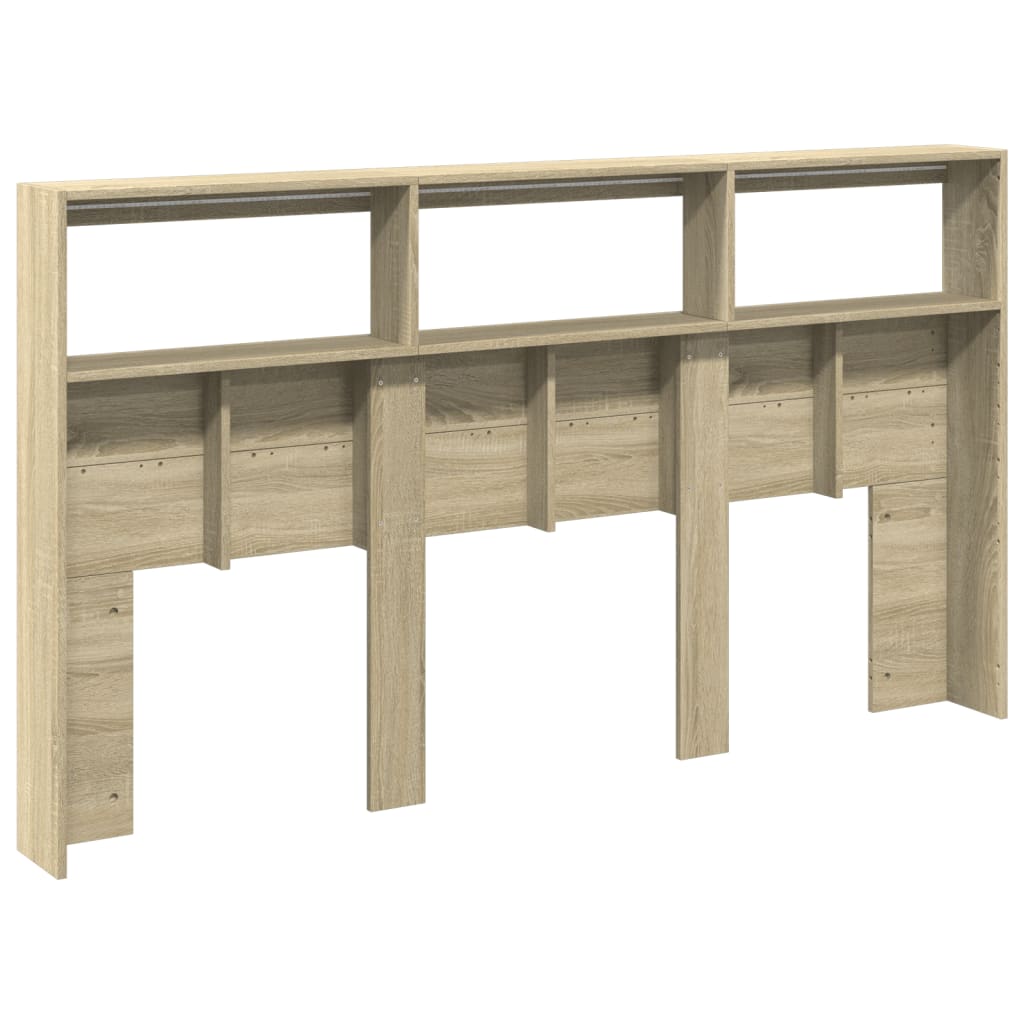 Hoofdbordkast met LED-verlichting 180x17x102 cm sonoma eiken is nu te koop bij PeponiXL, paradijselijk wonen!