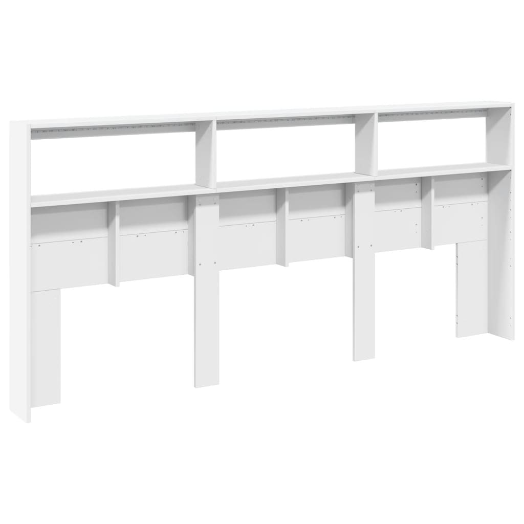 Hoofdbordkast met LED-verlichting 220x17x102 cm wit is nu te koop bij PeponiXL, paradijselijk wonen!
