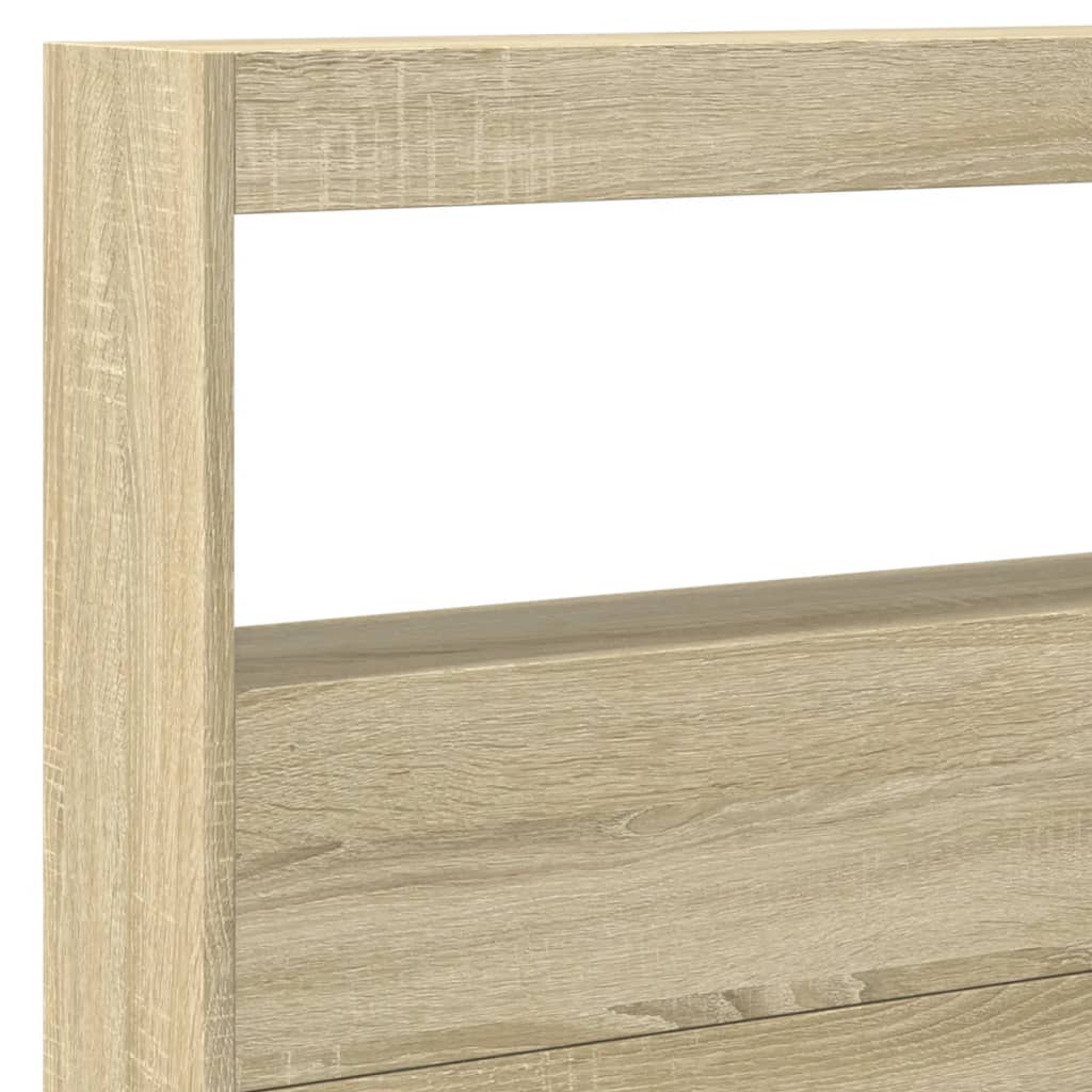 Hoofdbordkast met LED-verlichting 220x17x102 cm sonoma eiken is nu te koop bij PeponiXL, paradijselijk wonen!