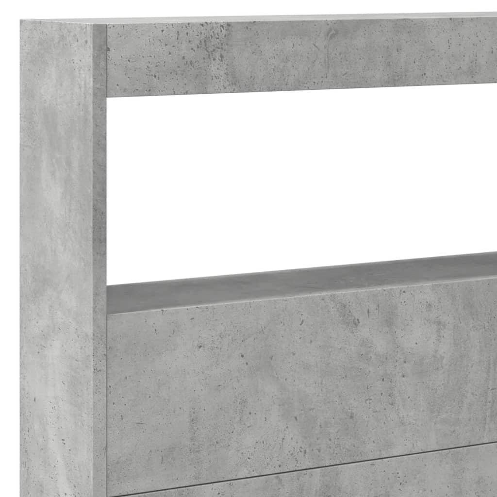 Hoofdbordkast met LED-verlichting 220x17x102 cm betongrijs is nu te koop bij PeponiXL, paradijselijk wonen!