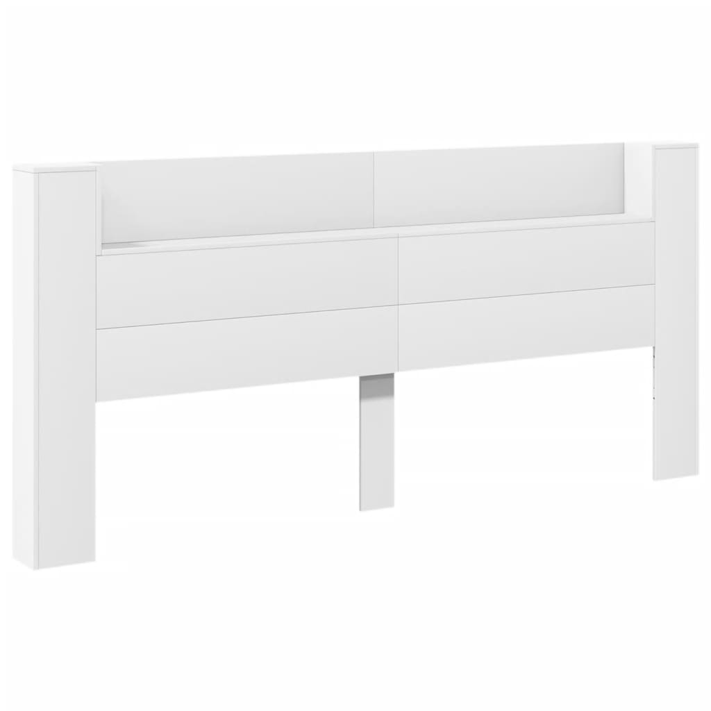 Hoofdbordkast met LED-verlichting 220x16,5x103,5 cm wit is nu te koop bij PeponiXL, paradijselijk wonen!