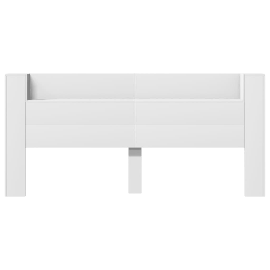 Hoofdbordkast met LED-verlichting 220x16,5x103,5 cm wit is nu te koop bij PeponiXL, paradijselijk wonen!