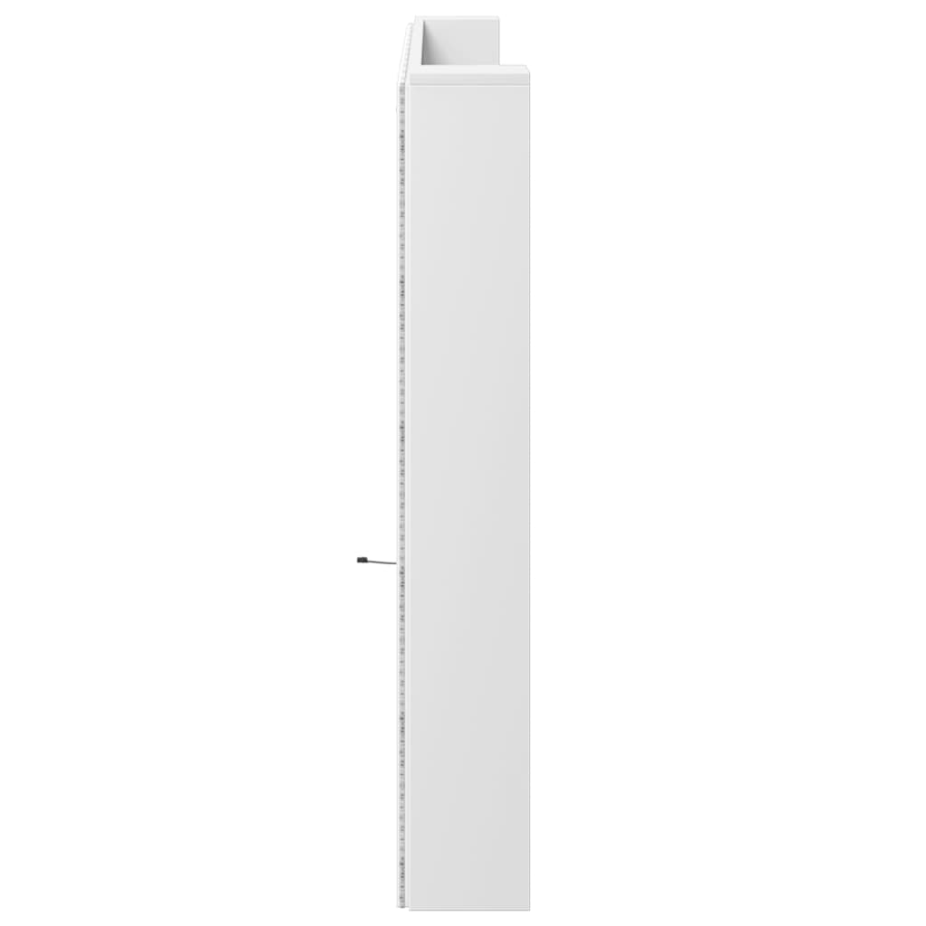 Hoofdbordkast met LED-verlichting 220x16,5x103,5 cm wit is nu te koop bij PeponiXL, paradijselijk wonen!