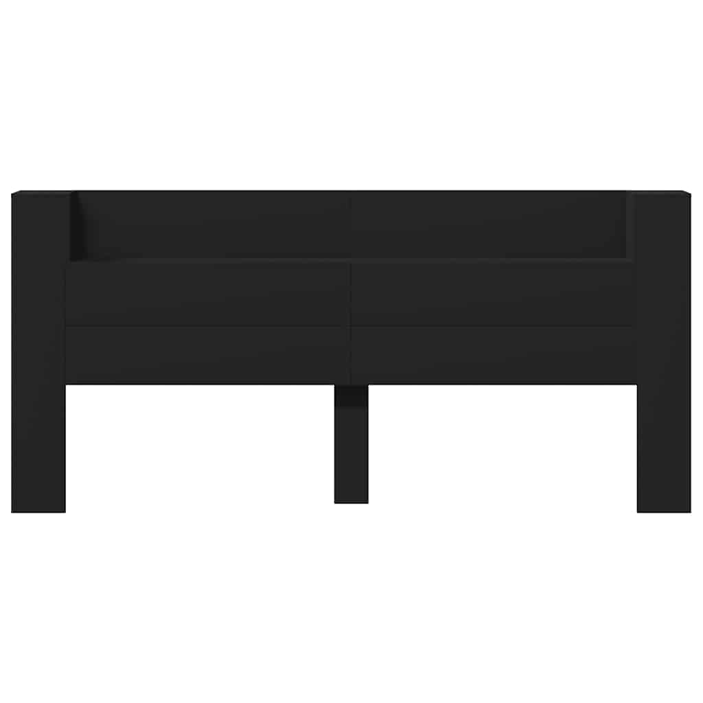 Hoofdbordkast met LED-verlichting 220x16,5x103,5 cm zwart is nu te koop bij PeponiXL, paradijselijk wonen!