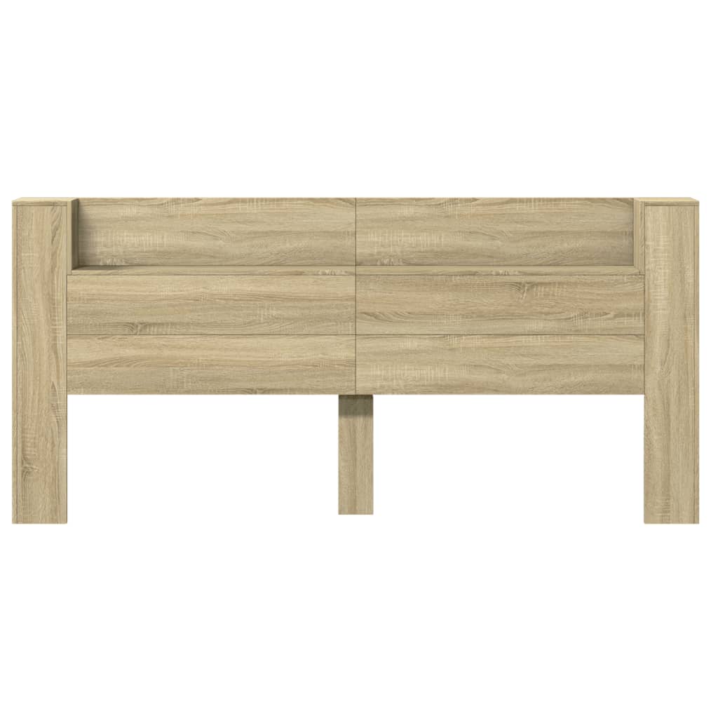 Hoofdbordkast met LED 220x16,5x103,5 cm sonoma eikenkleurig is nu te koop bij PeponiXL, paradijselijk wonen!