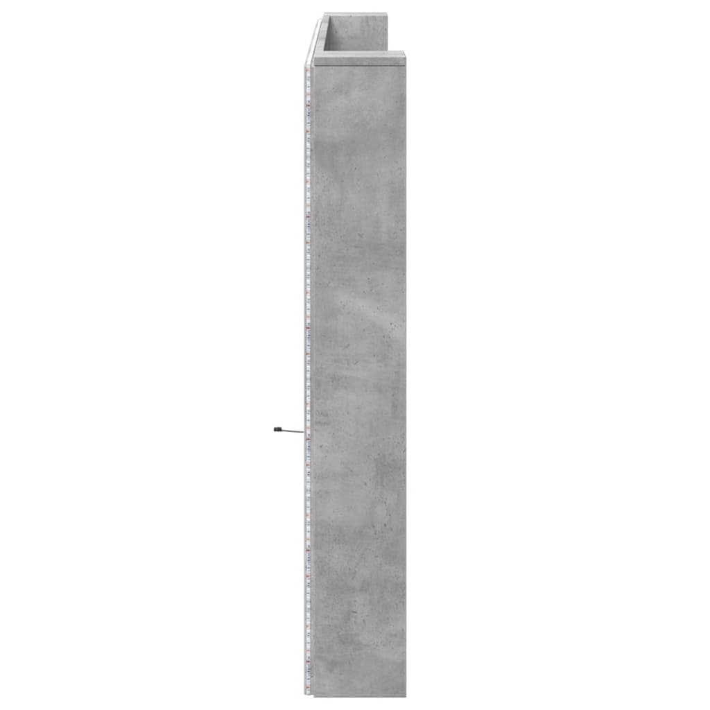 Hoofdbordkast met LED-verlichting 220x16,5x103,5 cm betongrijs is nu te koop bij PeponiXL, paradijselijk wonen!