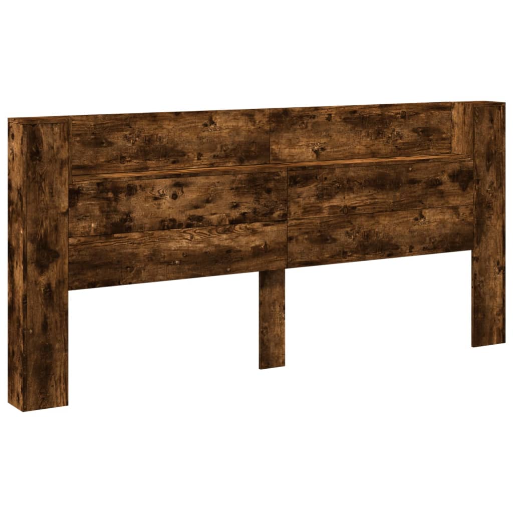 Hoofdbordkast met LED 220x16,5x103,5 cm gerookt eikenkleurig is nu te koop bij PeponiXL, paradijselijk wonen!