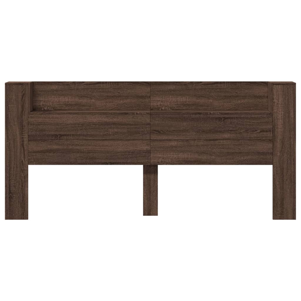 Hoofdbordkast met LED-verlichting 220x16,5x103,5 cm bruin eiken is nu te koop bij PeponiXL, paradijselijk wonen!