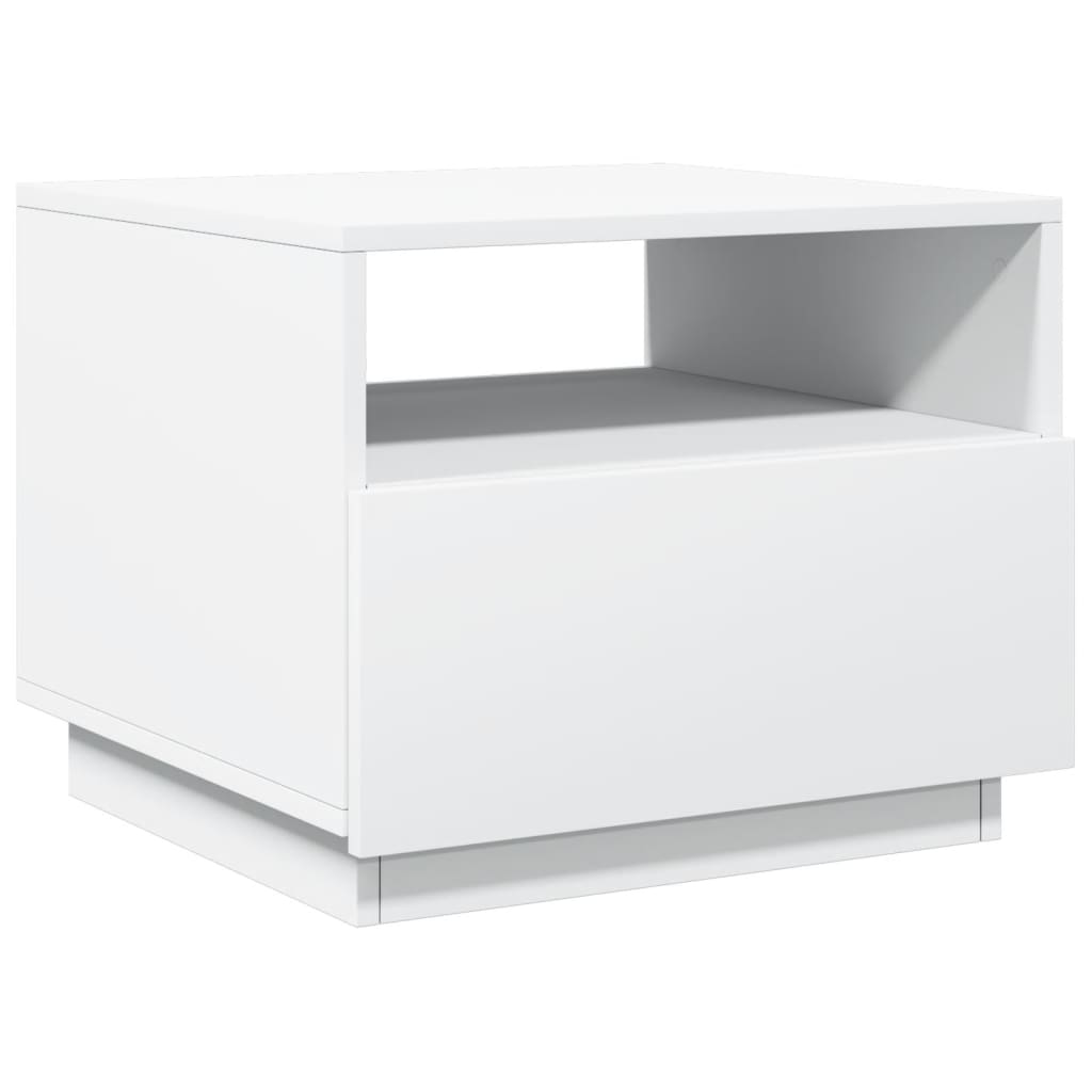 Salontafel met LED-verlichting 50x49x40 cm wit is nu te koop bij PeponiXL, paradijselijk wonen!