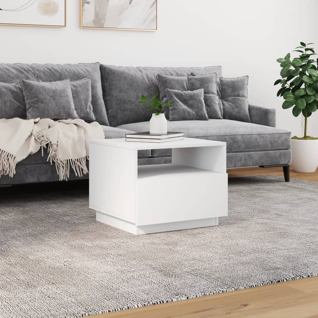 Salontafel met LED-verlichting 50x49x40 cm wit is nu te koop bij PeponiXL, paradijselijk wonen!