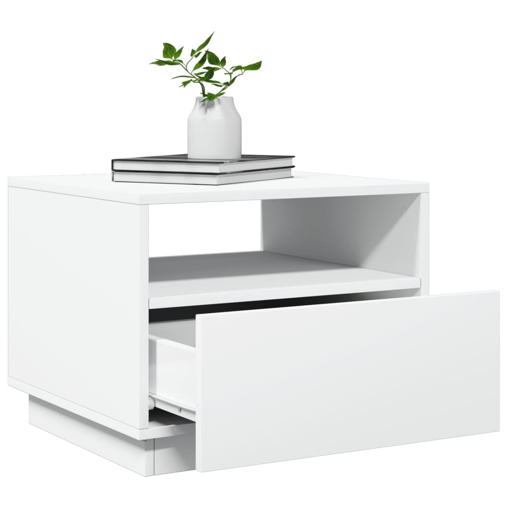 Salontafel met LED-verlichting 50x49x40 cm wit is nu te koop bij PeponiXL, paradijselijk wonen!