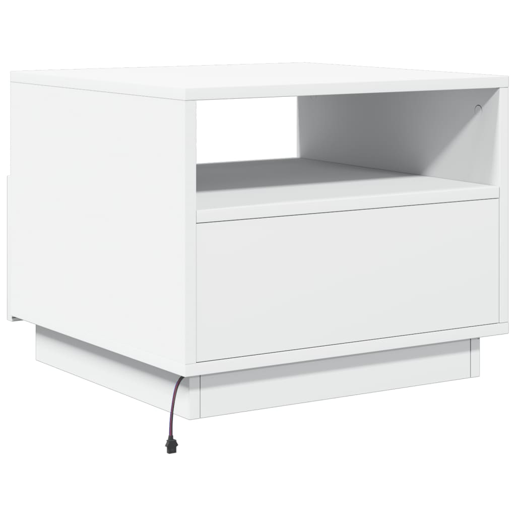 Salontafel met LED-verlichting 50x49x40 cm wit is nu te koop bij PeponiXL, paradijselijk wonen!