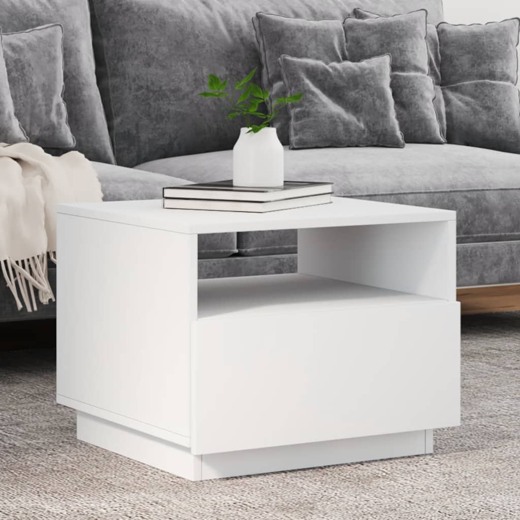 Salontafel met LED-verlichting 50x49x40 cm wit is nu te koop bij PeponiXL, paradijselijk wonen!