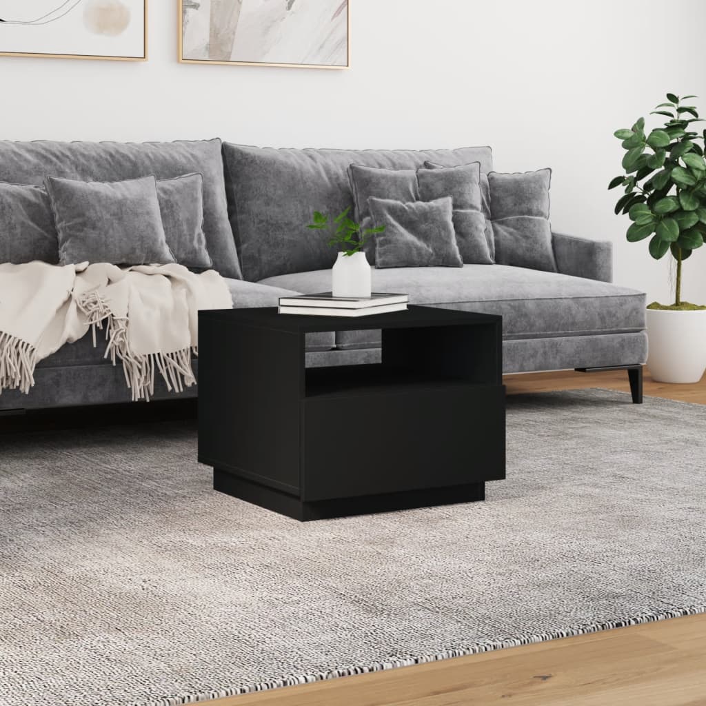 Salontafel met LED-verlichting 50x49x40 cm zwart is nu te koop bij PeponiXL, paradijselijk wonen!