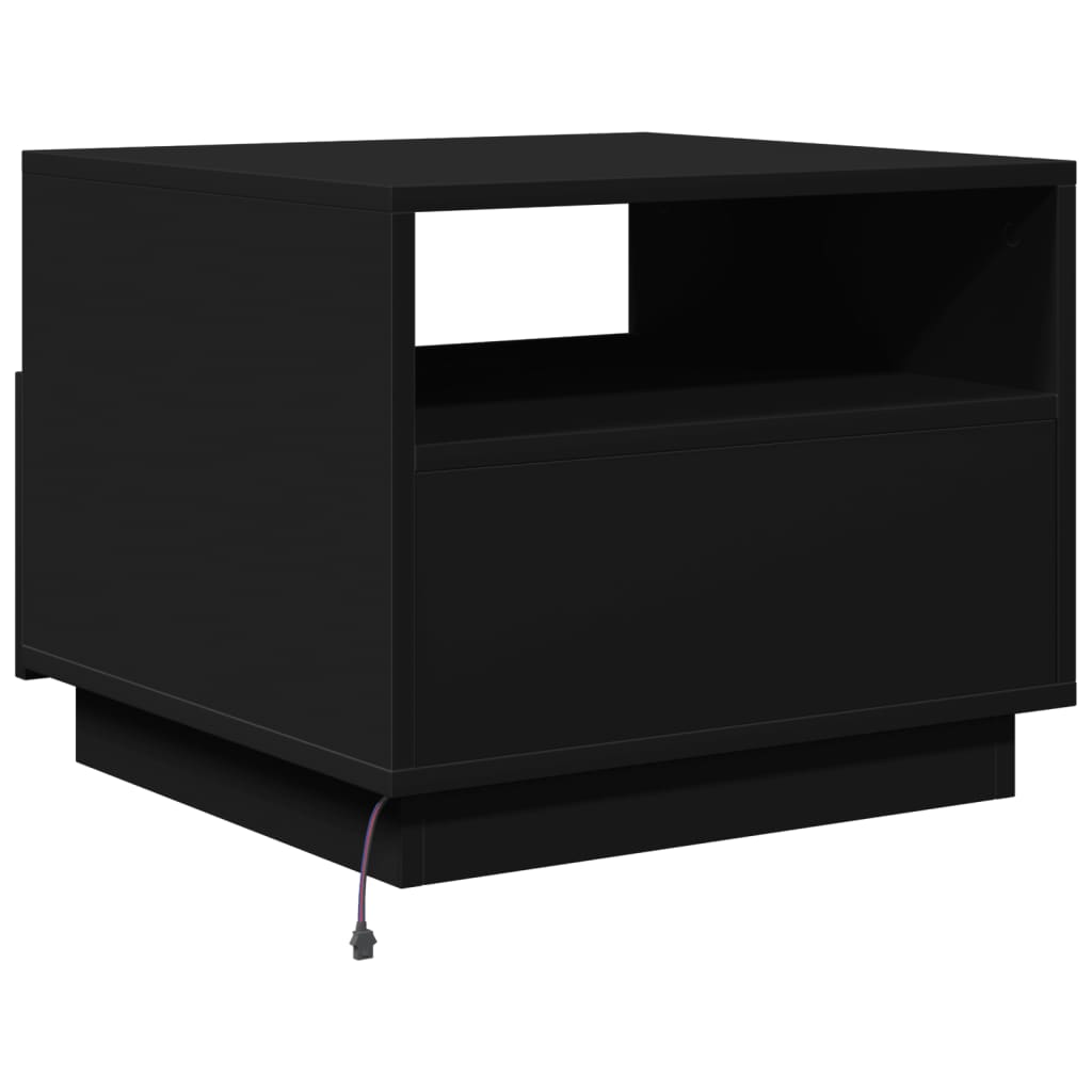 Salontafel met LED-verlichting 50x49x40 cm zwart is nu te koop bij PeponiXL, paradijselijk wonen!