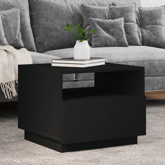 Salontafel met LED-verlichting 50x49x40 cm zwart is nu te koop bij PeponiXL, paradijselijk wonen!