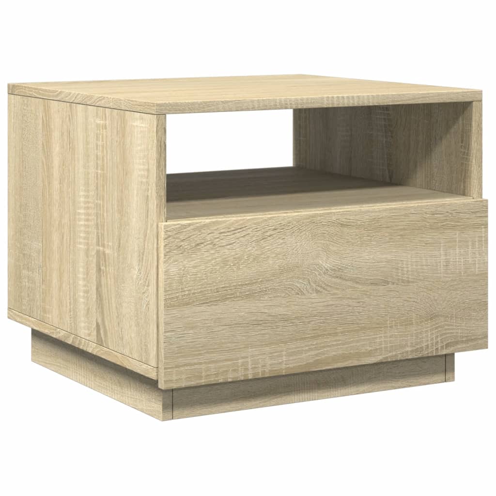 Salontafel met LED-verlichting 50x49x40 cm sonoma eikenkleurig is nu te koop bij PeponiXL, paradijselijk wonen!