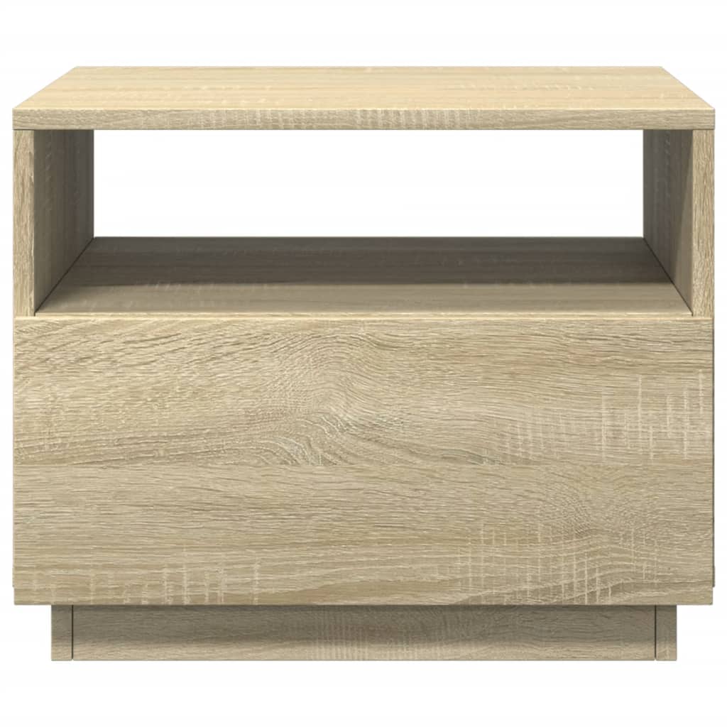 Salontafel met LED-verlichting 50x49x40 cm sonoma eikenkleurig is nu te koop bij PeponiXL, paradijselijk wonen!