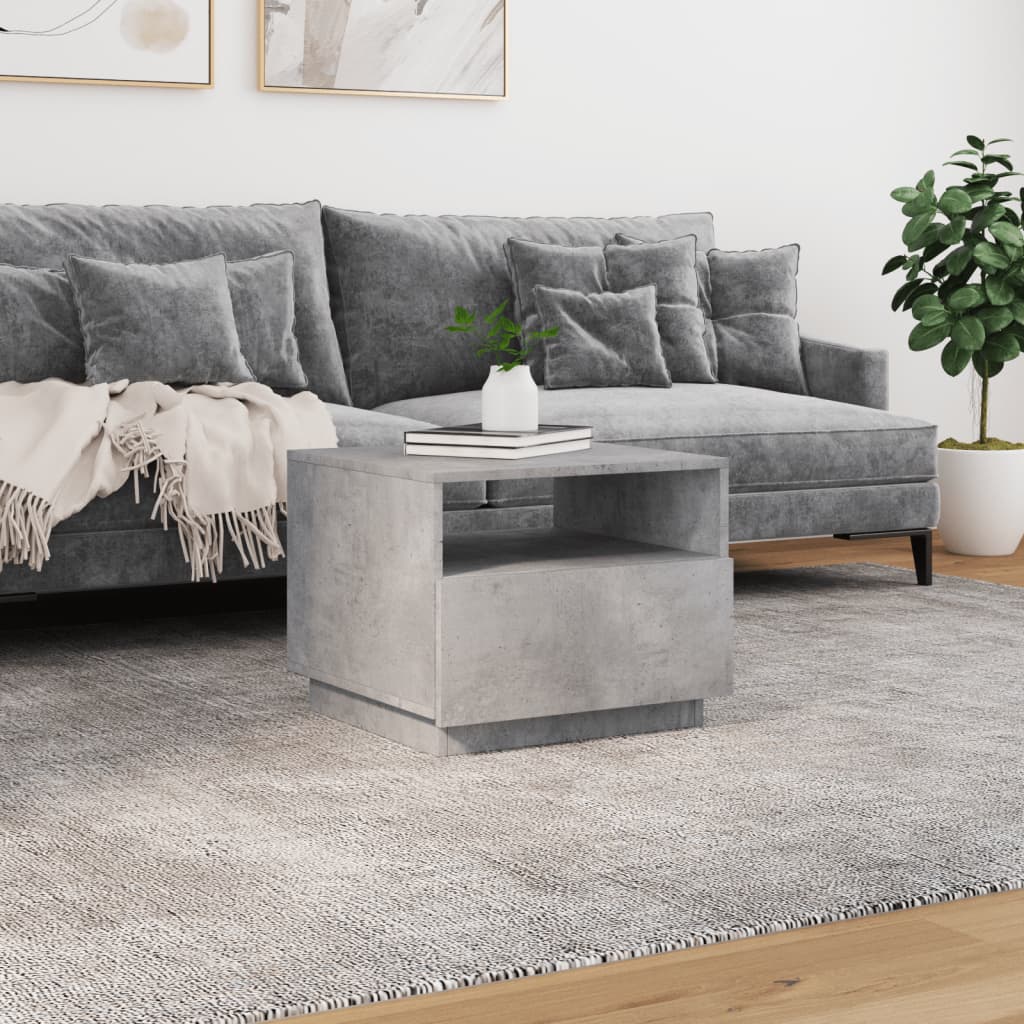 Salontafel met LED-verlichting 50x49x40 cm betongrijs is nu te koop bij PeponiXL, paradijselijk wonen!