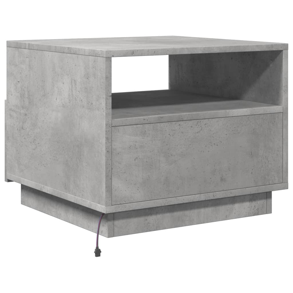 Salontafel met LED-verlichting 50x49x40 cm betongrijs is nu te koop bij PeponiXL, paradijselijk wonen!