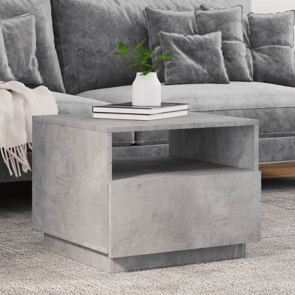 Salontafel met LED-verlichting 50x49x40 cm betongrijs is nu te koop bij PeponiXL, paradijselijk wonen!