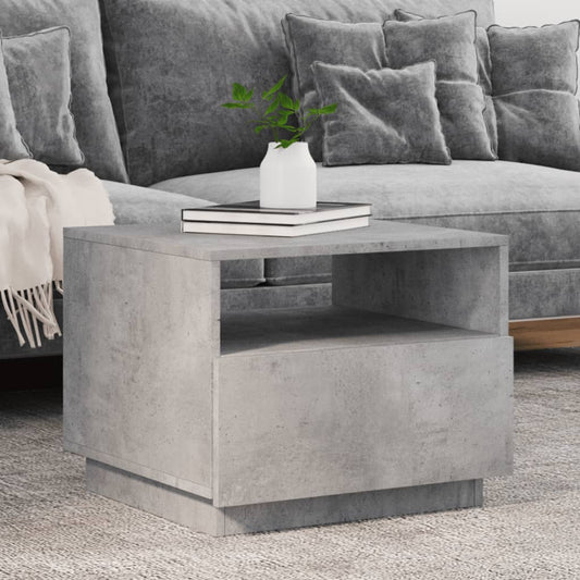 Salontafel met LED-verlichting 50x49x40 cm betongrijs is nu te koop bij PeponiXL, paradijselijk wonen!