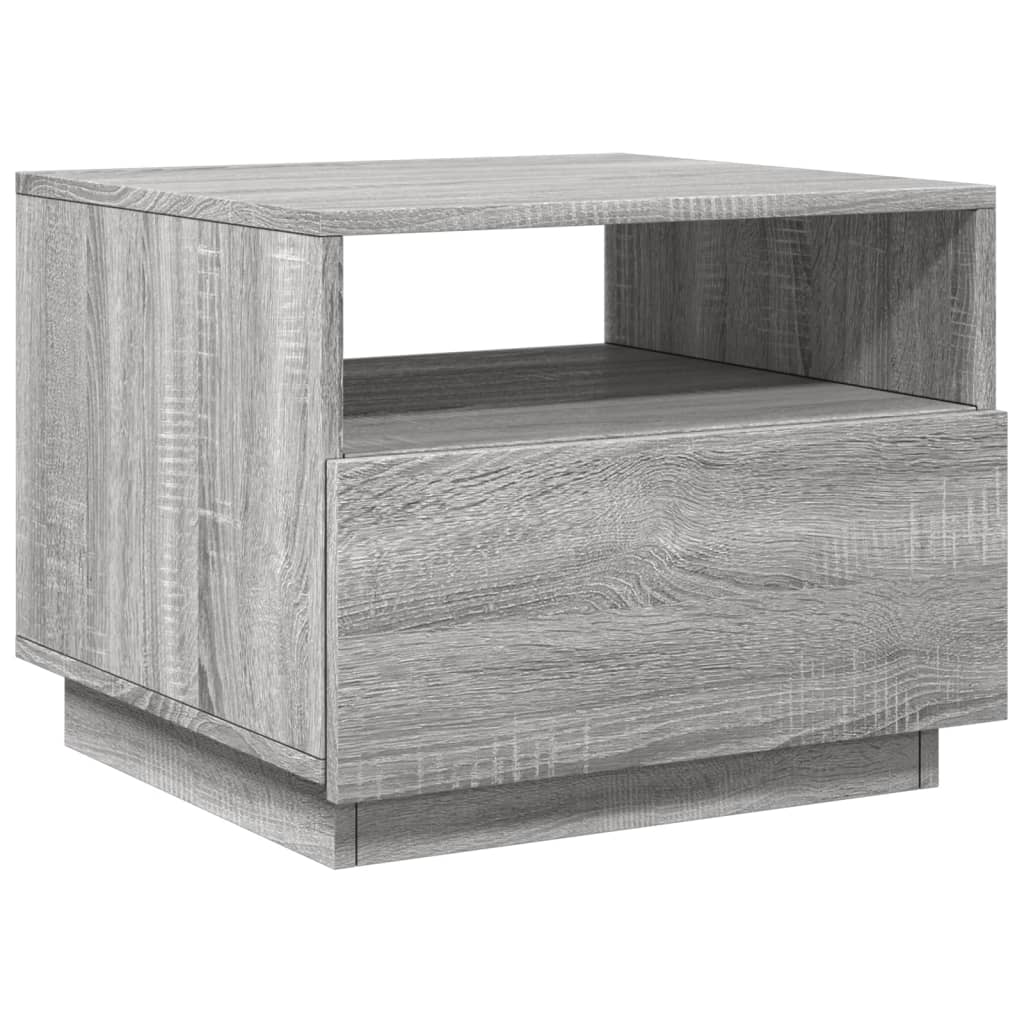 Salontafel met LED-verlichting 50x49x40 cm grijs sonoma eiken is nu te koop bij PeponiXL, paradijselijk wonen!