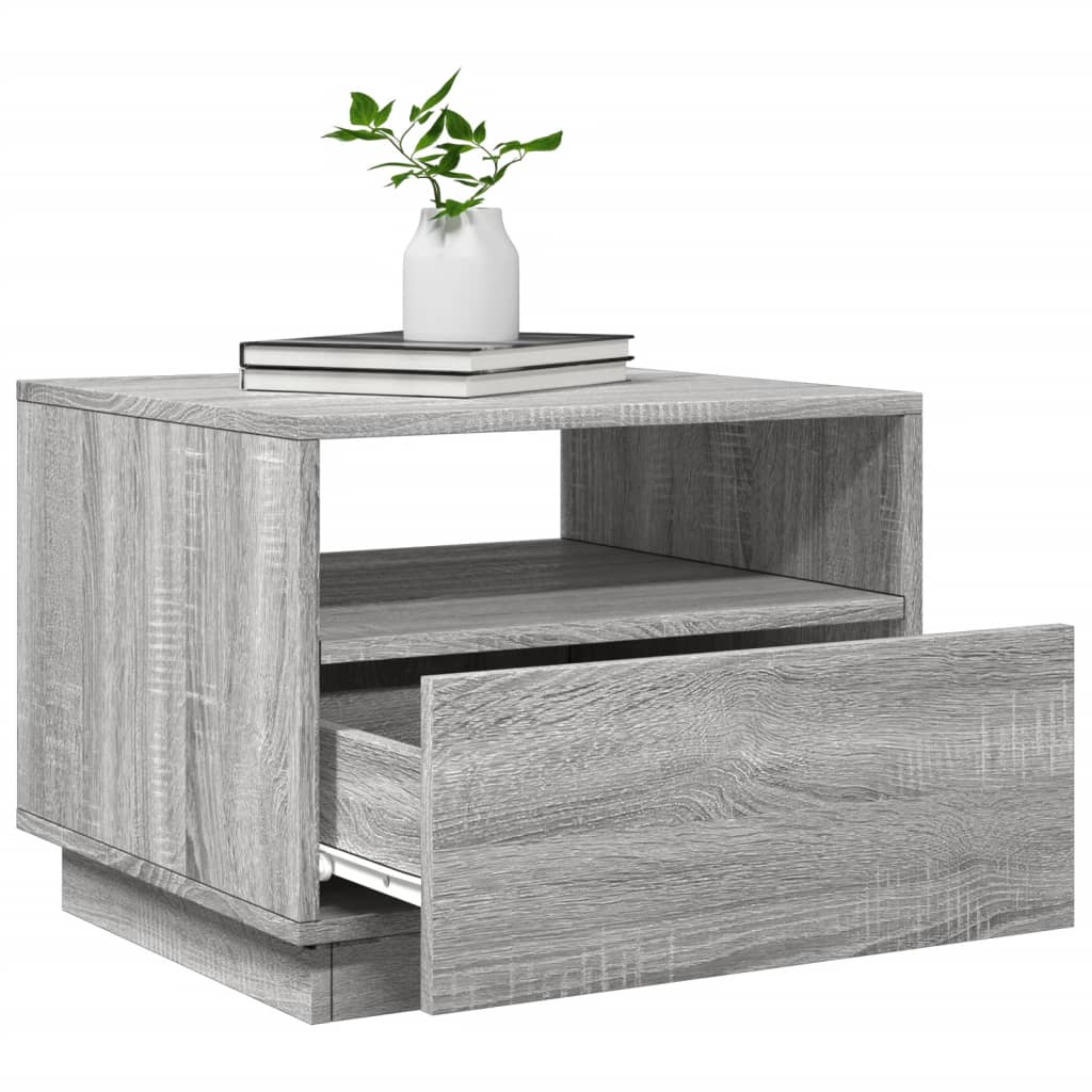 Salontafel met LED-verlichting 50x49x40 cm grijs sonoma eiken is nu te koop bij PeponiXL, paradijselijk wonen!