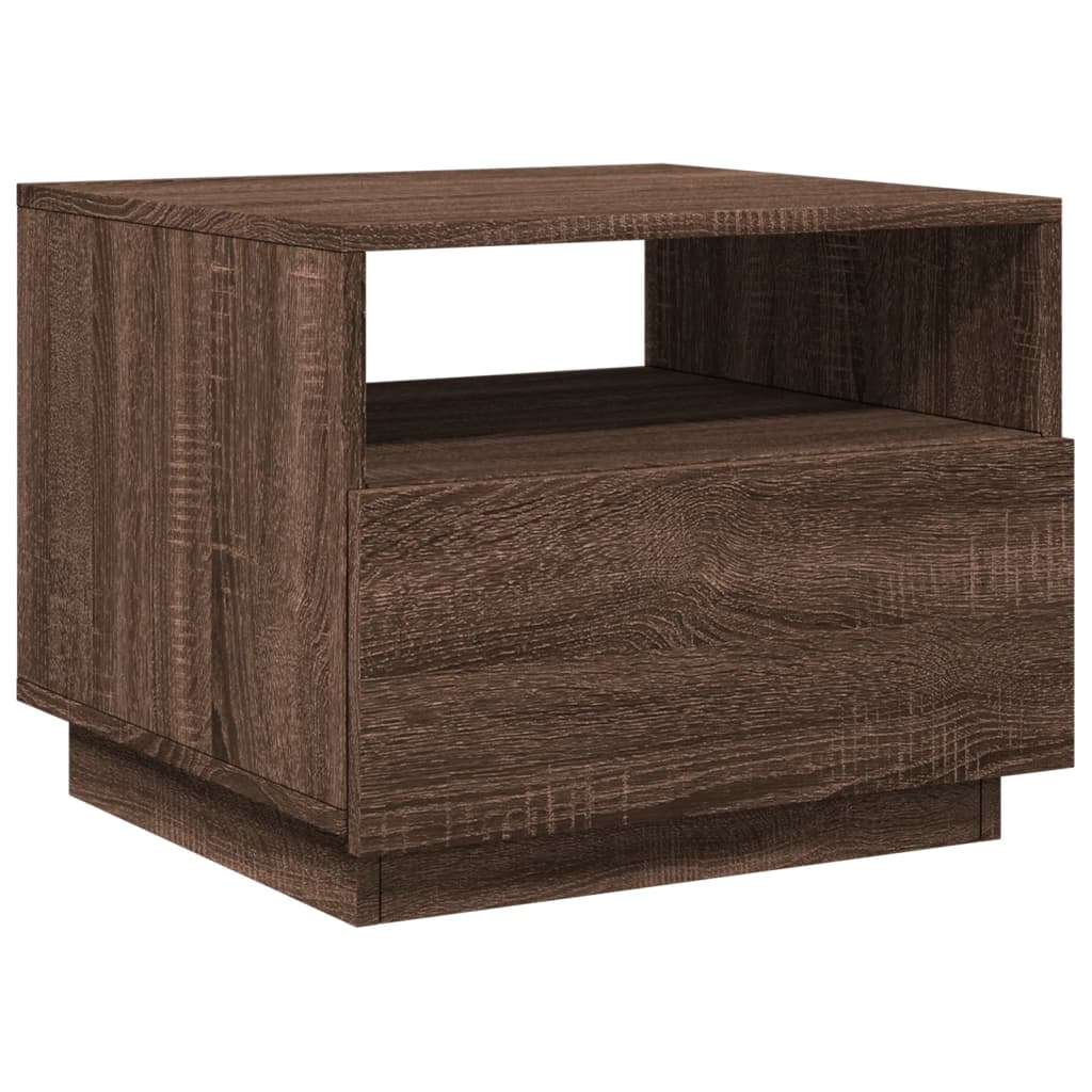 Salontafel met LED-verlichting 50x49x40 cm bruin eikenkleur is nu te koop bij PeponiXL, paradijselijk wonen!