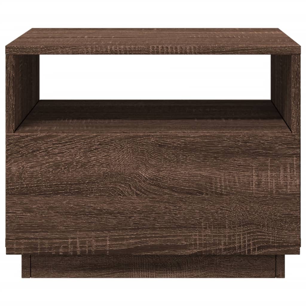 Salontafel met LED-verlichting 50x49x40 cm bruin eikenkleur is nu te koop bij PeponiXL, paradijselijk wonen!