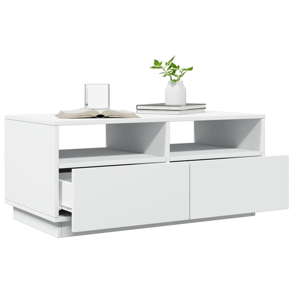 Salontafel met LED-verlichting 90x49x40 cm wit is nu te koop bij PeponiXL, paradijselijk wonen!