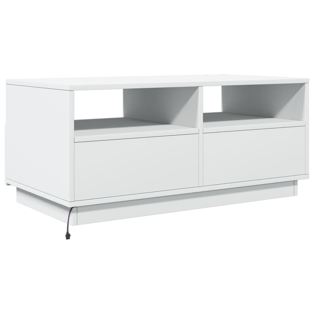 Salontafel met LED-verlichting 90x49x40 cm wit is nu te koop bij PeponiXL, paradijselijk wonen!