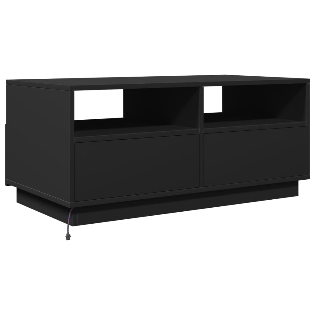 Salontafel met LED-verlichting 90x49x40 cm zwart is nu te koop bij PeponiXL, paradijselijk wonen!
