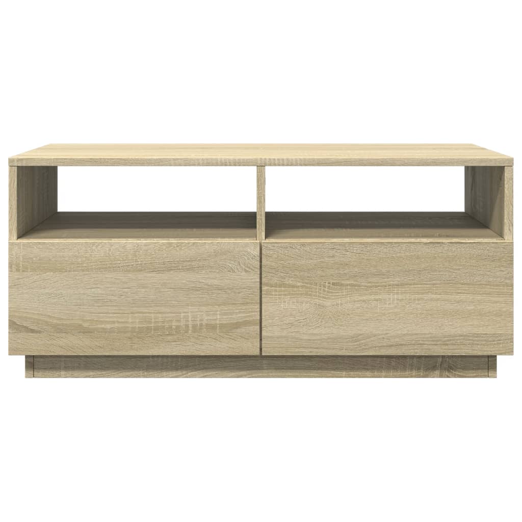 Salontafel met LED-verlichting 90x49x40 cm sonoma eikenkleurig is nu te koop bij PeponiXL, paradijselijk wonen!