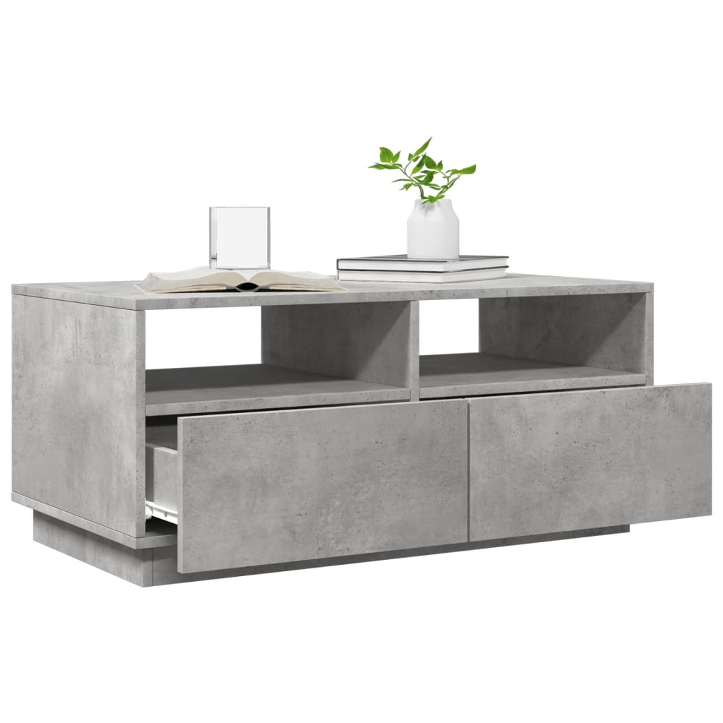 Salontafel met LED-verlichting 90x49x40 cm betongrijs is nu te koop bij PeponiXL, paradijselijk wonen!