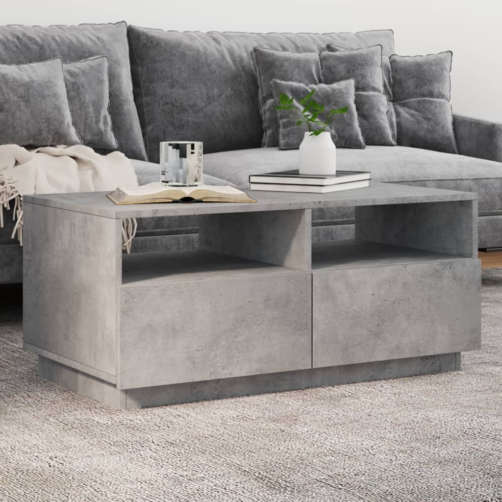 Salontafel met LED-verlichting 90x49x40 cm betongrijs is nu te koop bij PeponiXL, paradijselijk wonen!