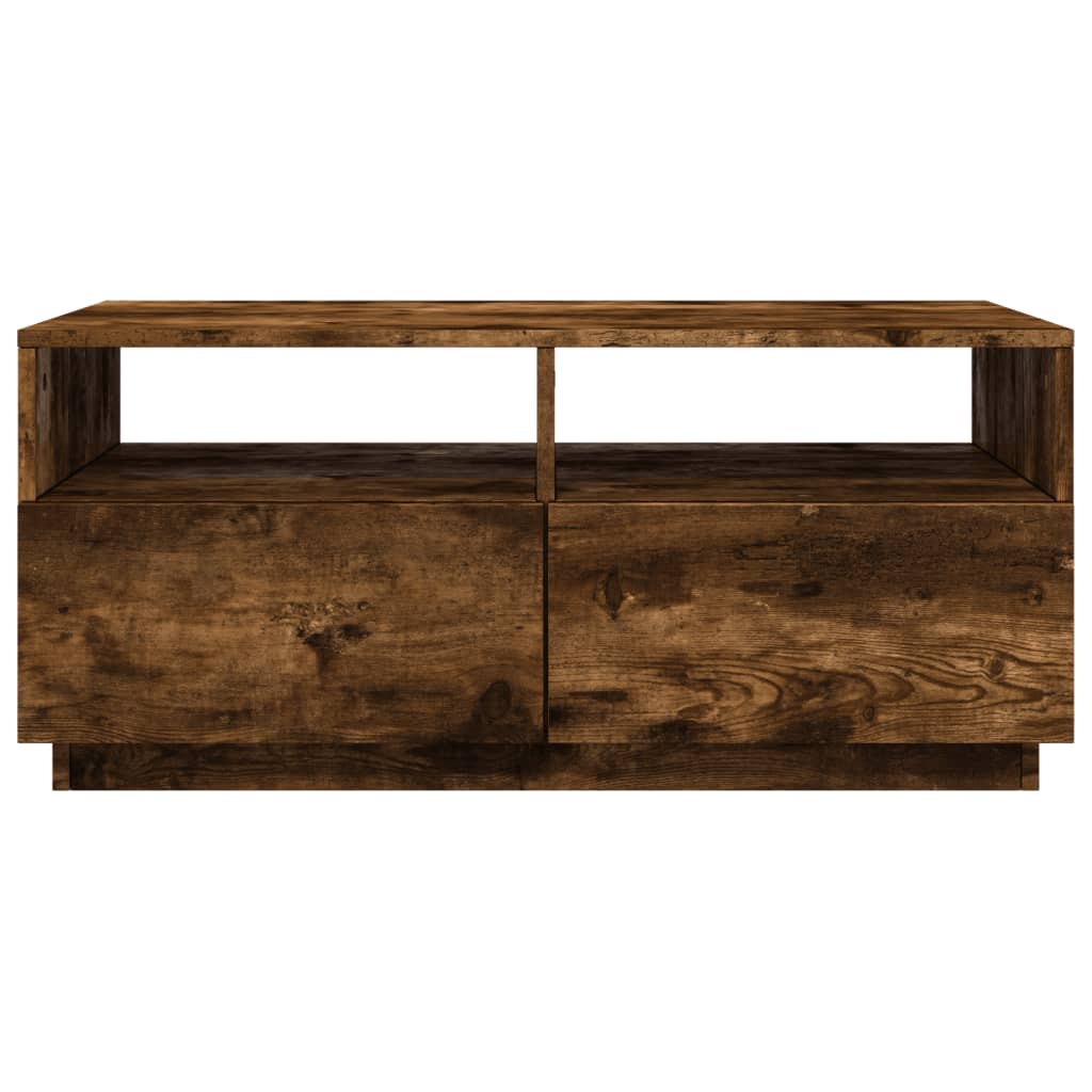 Salontafel met LED-verlichting 90x49x40 cm gerookt eikenkleurig is nu te koop bij PeponiXL, paradijselijk wonen!
