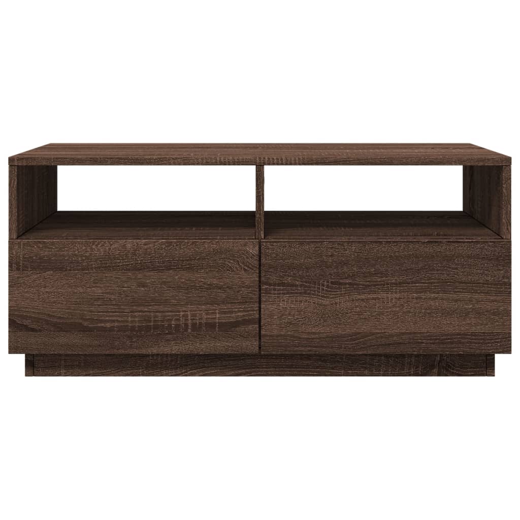 Salontafel met LED-verlichting 90x49x40 cm bruin eikenkleur is nu te koop bij PeponiXL, paradijselijk wonen!