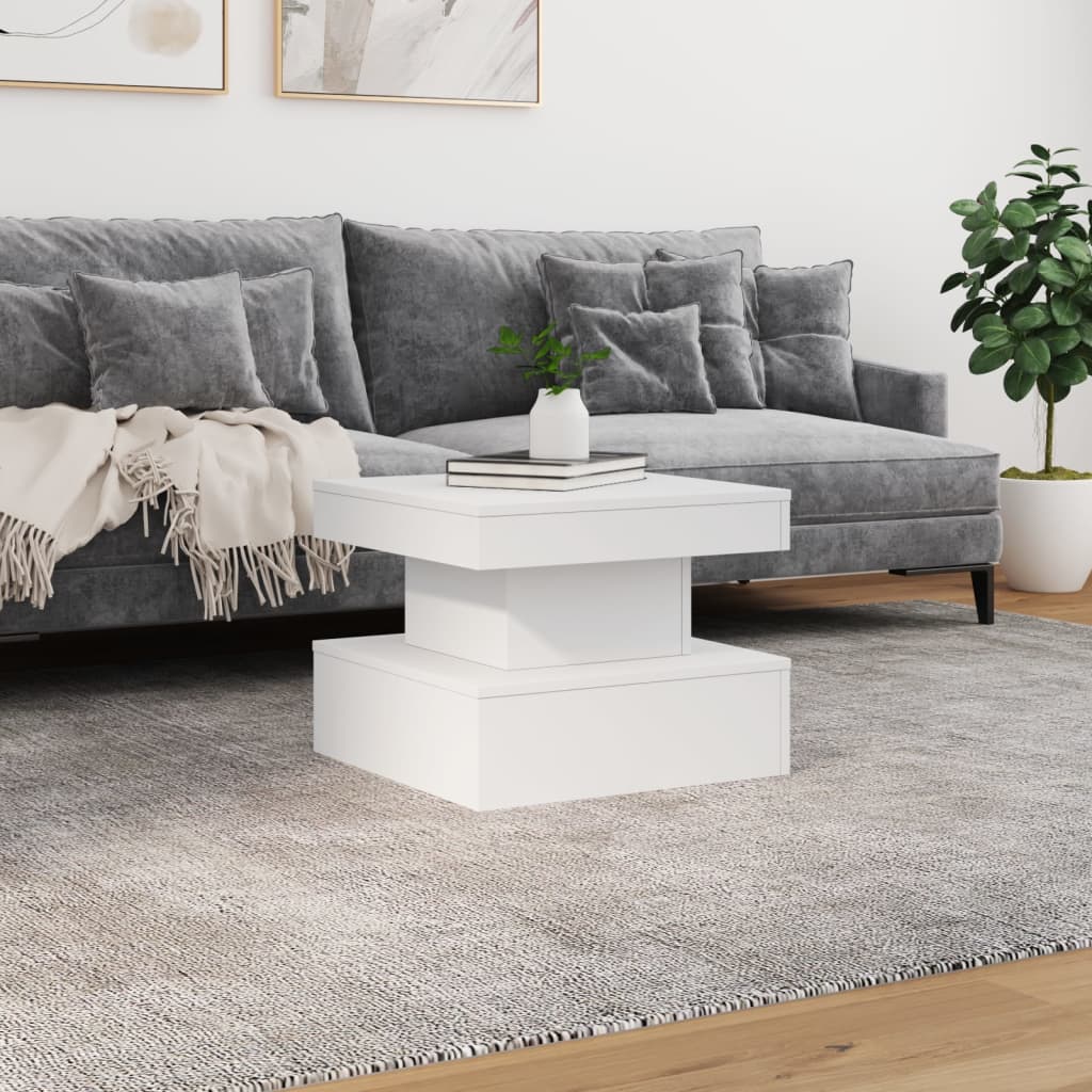 Salontafel met LED-verlichting 50x50x40 cm wit is nu te koop bij PeponiXL, paradijselijk wonen!