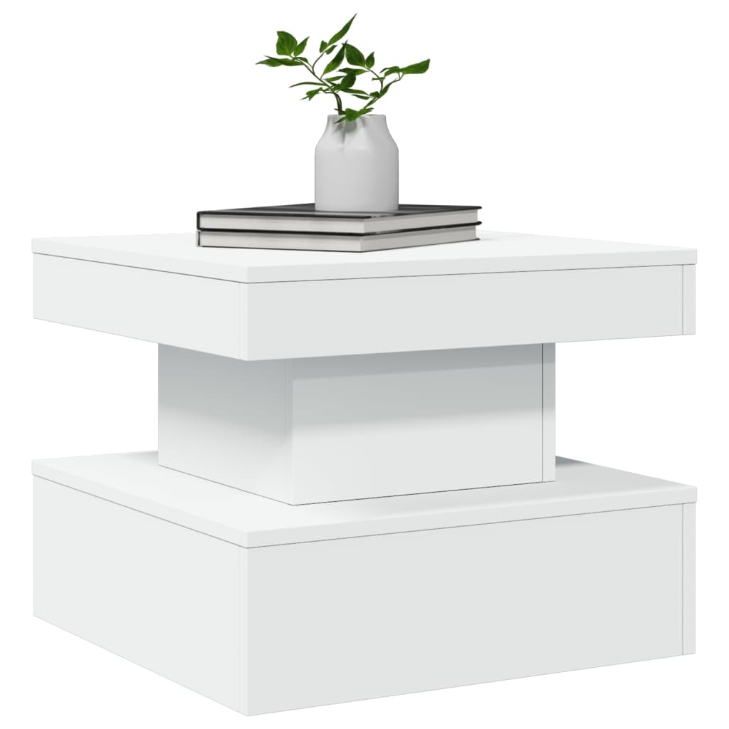 Salontafel met LED-verlichting 50x50x40 cm wit is nu te koop bij PeponiXL, paradijselijk wonen!