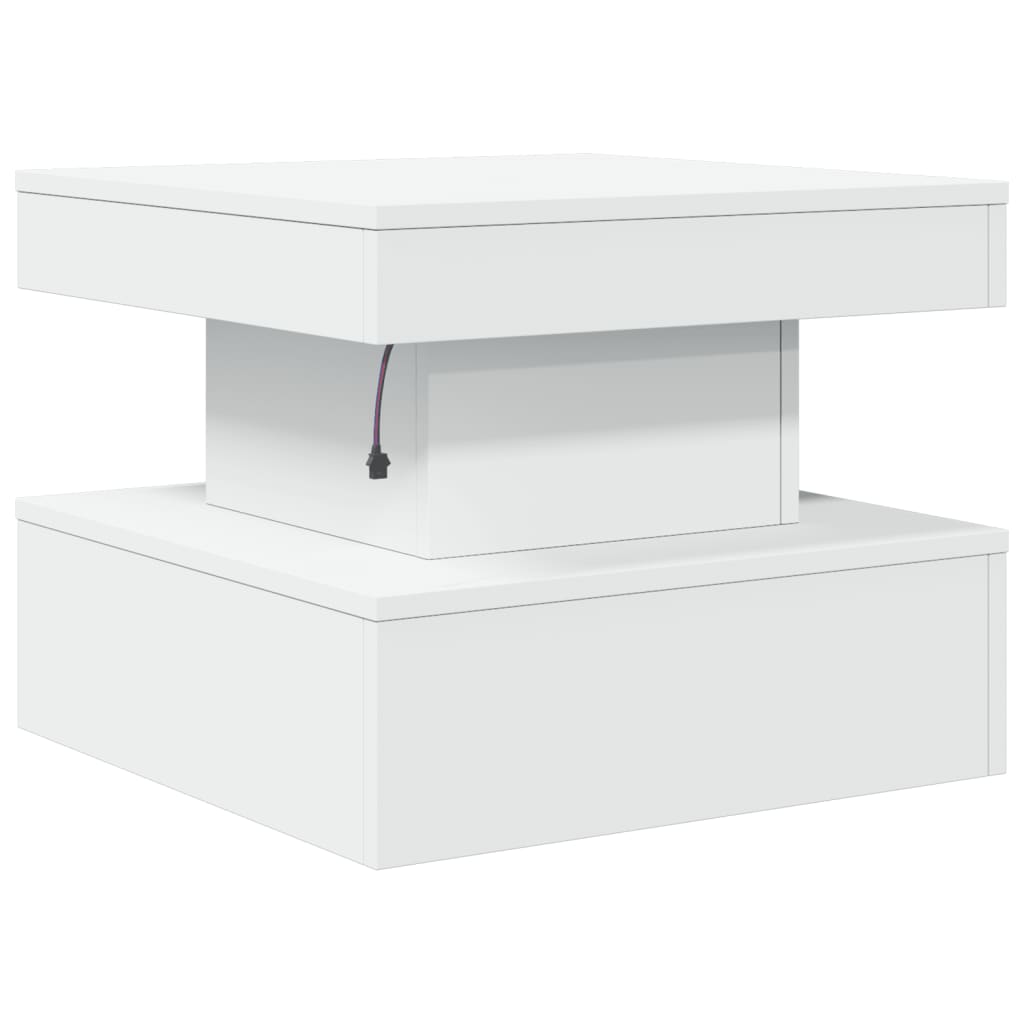 Salontafel met LED-verlichting 50x50x40 cm wit is nu te koop bij PeponiXL, paradijselijk wonen!
