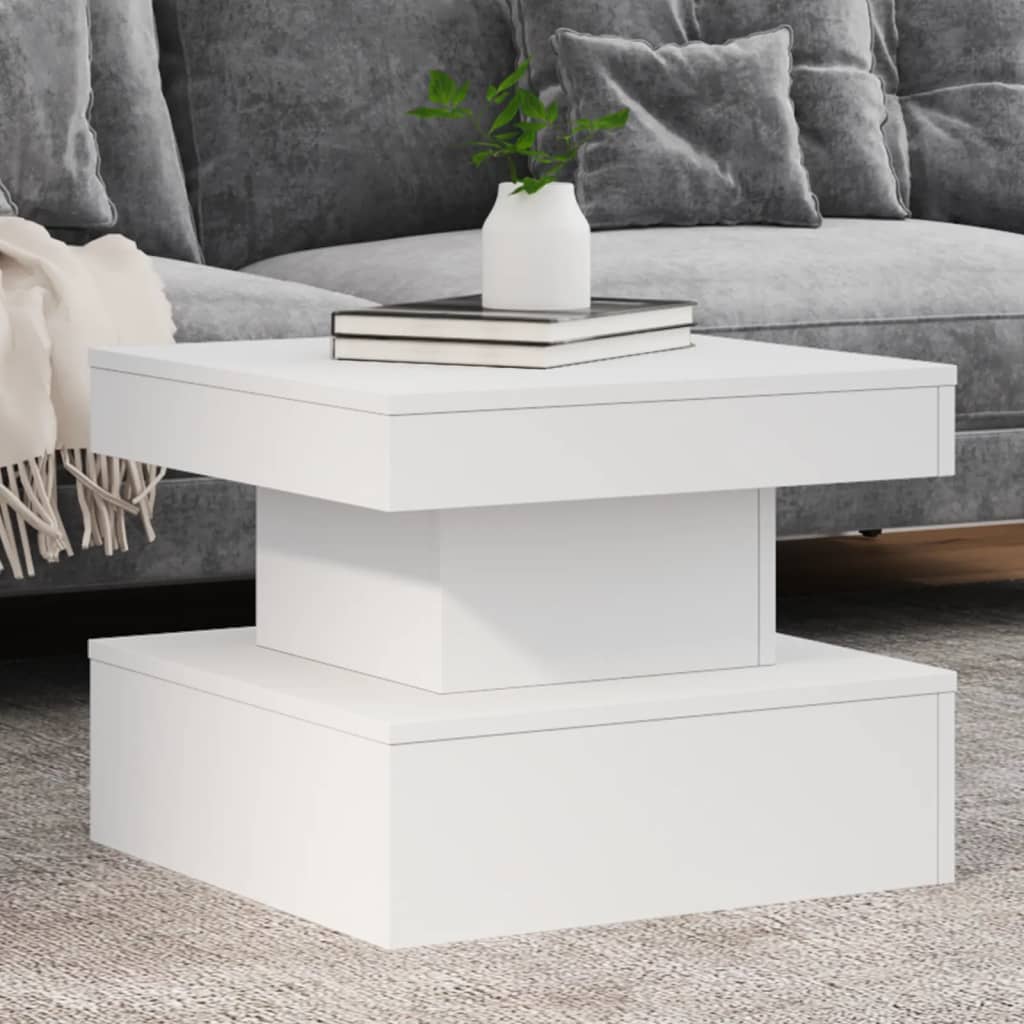 Salontafel met LED-verlichting 50x50x40 cm wit is nu te koop bij PeponiXL, paradijselijk wonen!