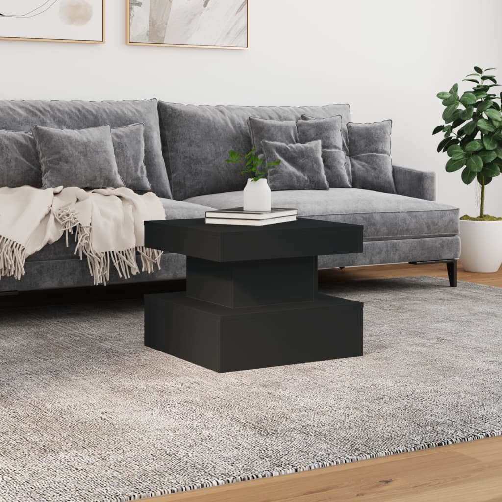 Salontafel met LED-verlichting 50x50x40 cm zwart is nu te koop bij PeponiXL, paradijselijk wonen!