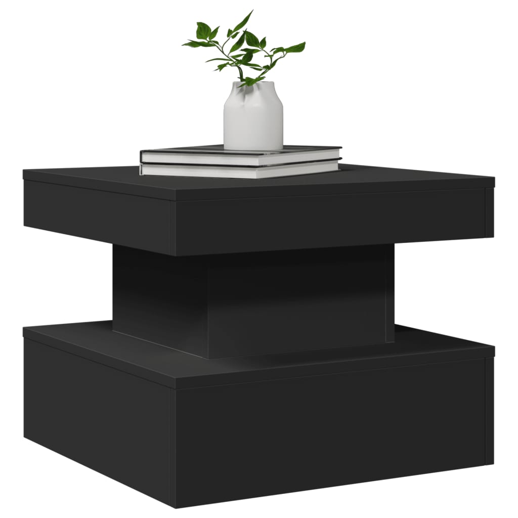 Salontafel met LED-verlichting 50x50x40 cm zwart is nu te koop bij PeponiXL, paradijselijk wonen!
