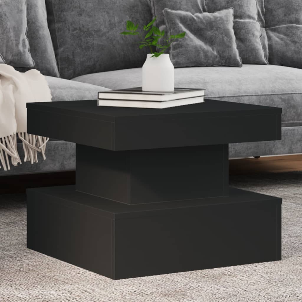 Salontafel met LED-verlichting 50x50x40 cm zwart is nu te koop bij PeponiXL, paradijselijk wonen!