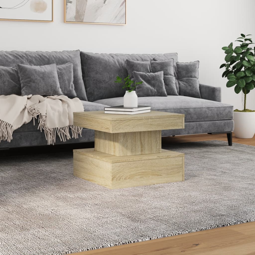 Salontafel met LED-verlichting 50x50x40 cm sonoma eiken is nu te koop bij PeponiXL, paradijselijk wonen!