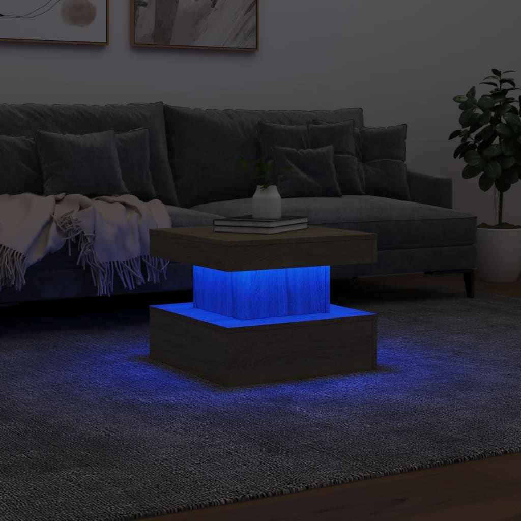 Salontafel met LED-verlichting 50x50x40 cm sonoma eiken is nu te koop bij PeponiXL, paradijselijk wonen!
